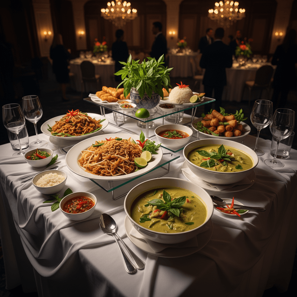 Professional catering spread at Thai Love Restaurant