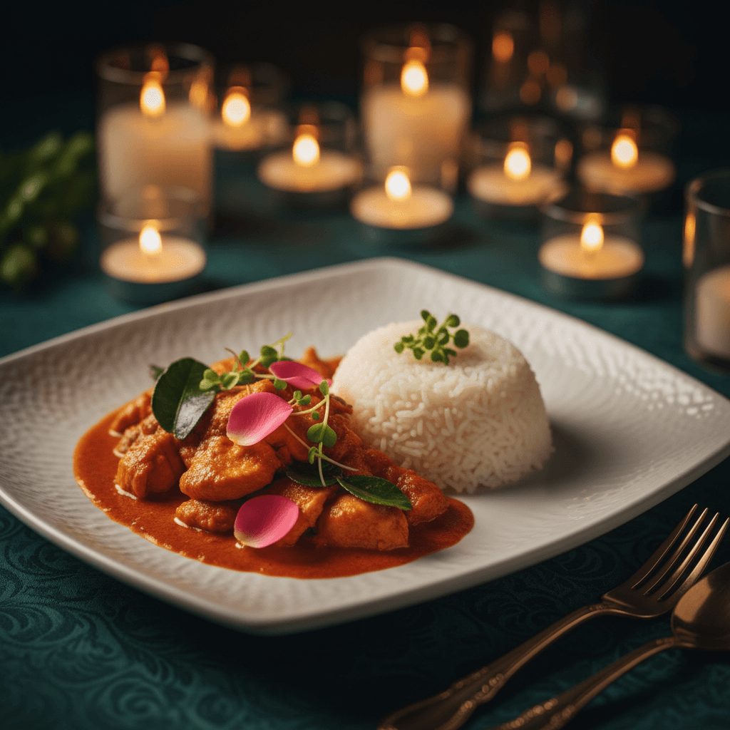 Plated Thai curry dish with elegant presentation